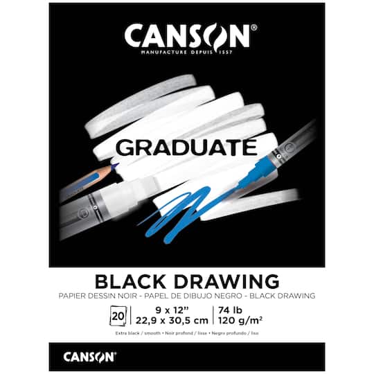Canson&#xAE; Graduate Foldover Black Drawing Pad, 9&#x22; x 12&#x22;